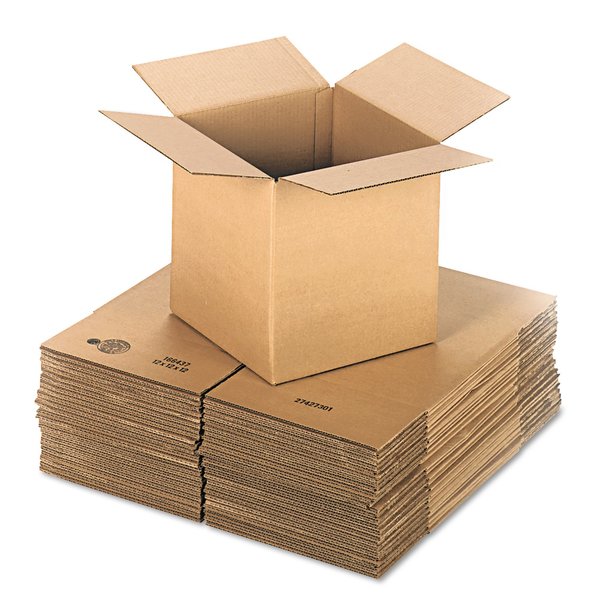 Universal Cubed FixedDepth Corrugated Shipping Boxes, RSC, XLarge, 12 x 12 x 12, Brown Kraft, 25PK UFS121212